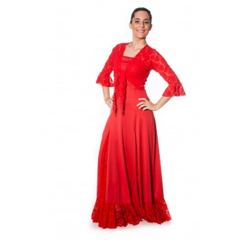 Vestido flamenco godets blonda