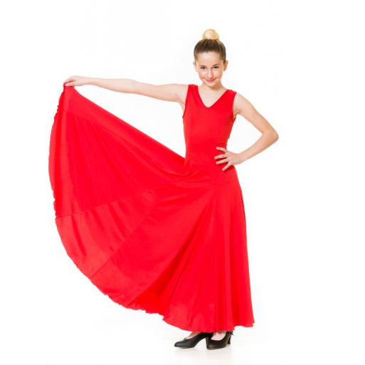 Traje flamenco elástico de ensayo con tirante ancho para mujer - V-TIR