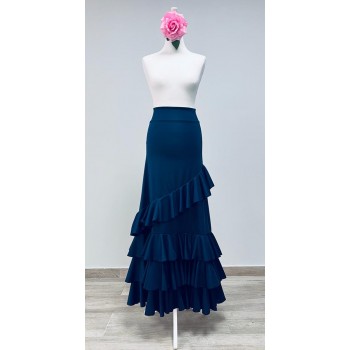 FALDA FLAMENCO TUBO CON 3 VOLANTES
